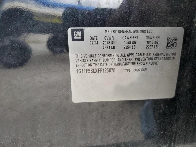 1G11F5SLXFF126078 - 2015 CHEVROLET MALIBU LTZ 黑色 照片 12