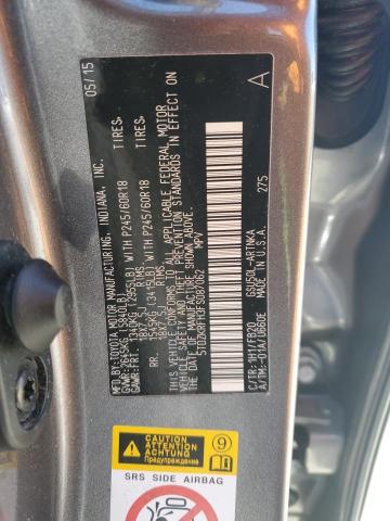 5TDZKRFH3FS087062 - 2015 TOYOTA HIGHLANDER LE CHARCOAL photo 13