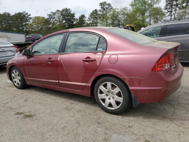 1HGFA16596L132652 - 2006 HONDA CIVIC LX BURGUNDY photo 2