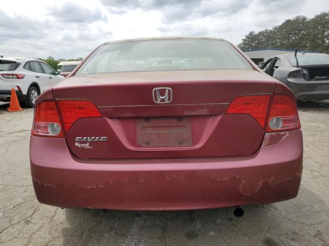 1HGFA16596L132652 - 2006 HONDA CIVIC LX BURGUNDY photo 6