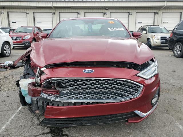 3FA6P0D9XKR184130 - 2019 FORD FUSION TITANIUM RED photo 5