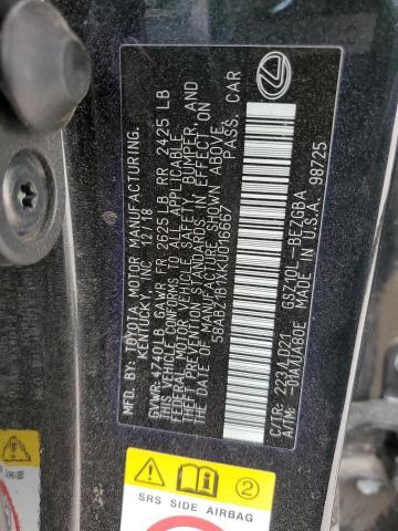 58ABZ1B1XKU016667 - 2019 LEXUS ES 350 BLACK photo 12