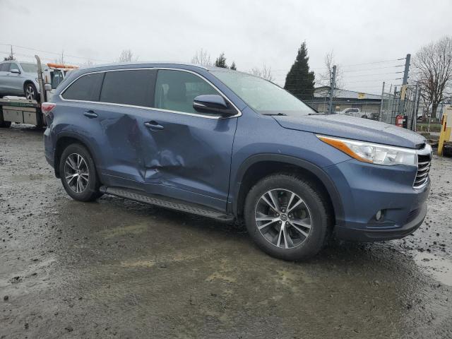 5TDJKRFH2GS338068 - 2016 TOYOTA HIGHLANDER XLE BLUE photo 4