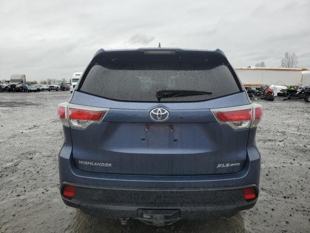 5TDJKRFH2GS338068 - 2016 TOYOTA HIGHLANDER XLE BLUE photo 6