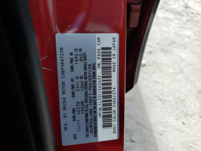 JM1BL1L33C1563635 - 2012 MAZDA SPEED 3 GREEN photo 12