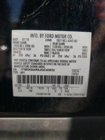 1FM5K8AR9JGC43032 - 2018 FORD EXPLORER POLICE INTERCEPTOR BLACK photo 13