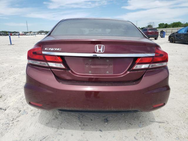 2HGFB2F50DH569873 - 2013 HONDA CIVIC LX BURGUNDY photo 6