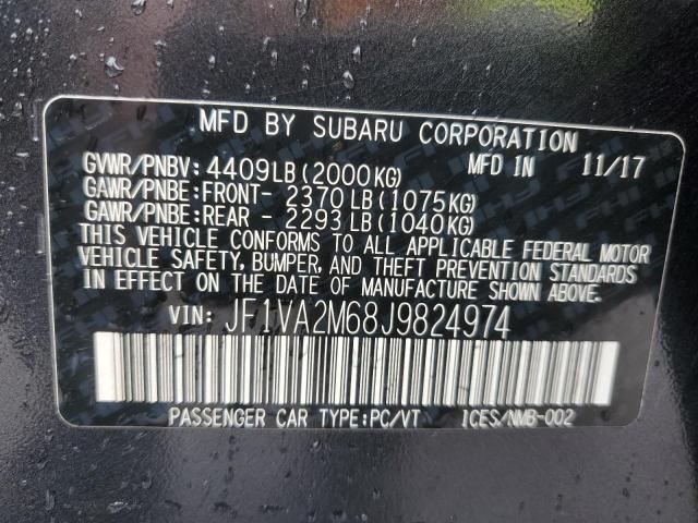 JF1VA2M68J9824974 - 2018 SUBARU WRX STI GRAY photo 12