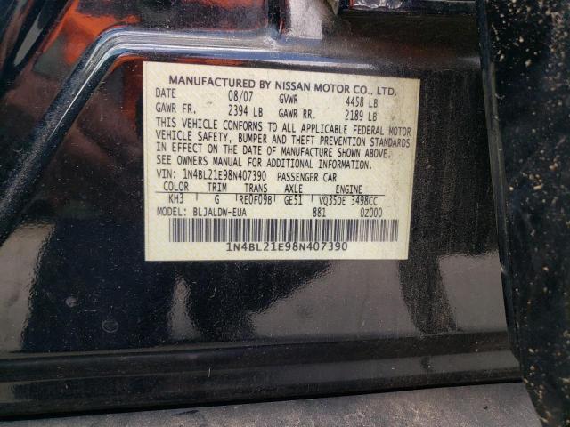 1N4BL21E98N407390 - 2008 NISSAN ALTIMA 3.5SE BLACK photo 12