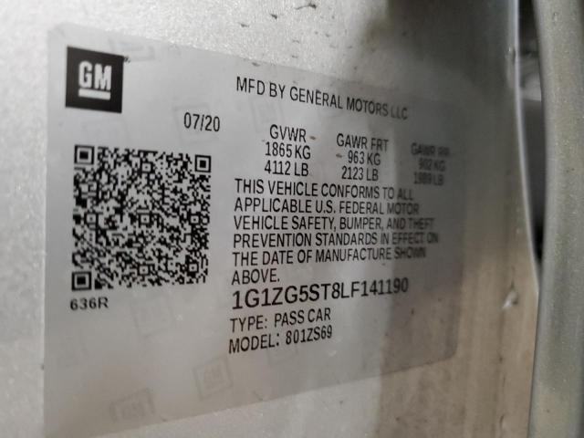 1G1ZG5ST8LF141190 - 2020 CHEVROLET MALIBU RS Gümüş foto 12