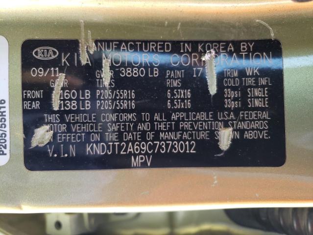 KNDJT2A69C7373012 - 2012 KIA SOUL + GREEN photo 12
