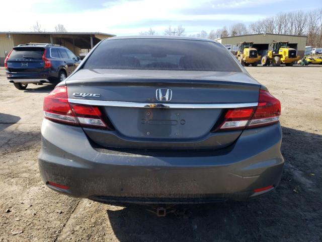 2HGFB2F5XDH596529 - 2013 HONDA CIVIC LX GRAY photo 6