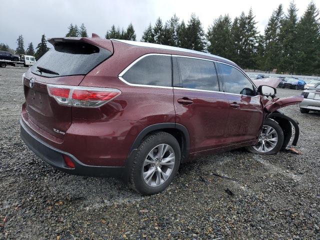 5TDJKRFHXES065247 - 2014 TOYOTA HIGHLANDER XLE Bordo foto 3