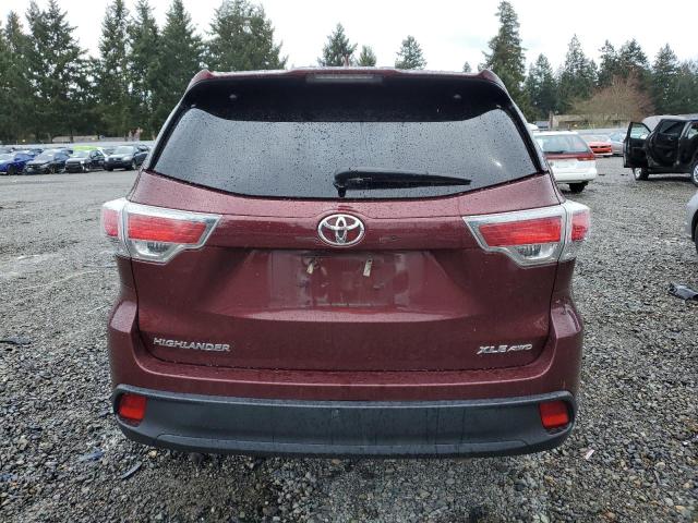 5TDJKRFHXES065247 - 2014 TOYOTA HIGHLANDER XLE Bordo foto 6
