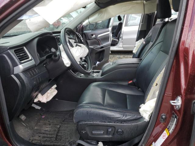 5TDJKRFHXES065247 - 2014 TOYOTA HIGHLANDER XLE Bordo foto 7