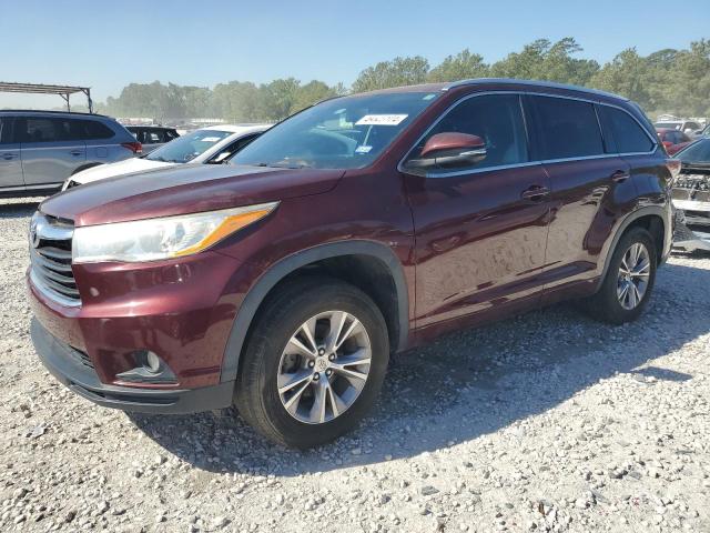 5TDKKRFHXES028347 - 2014 TOYOTA HIGHLANDER XLE Bordo foto 1