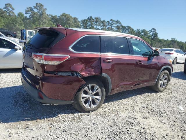 5TDKKRFHXES028347 - 2014 TOYOTA HIGHLANDER XLE Bordo foto 3