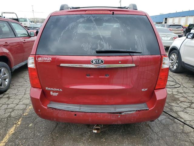 KNDMB233276150762 - 2007 KIA SEDONA EX BURGUNDY photo 6