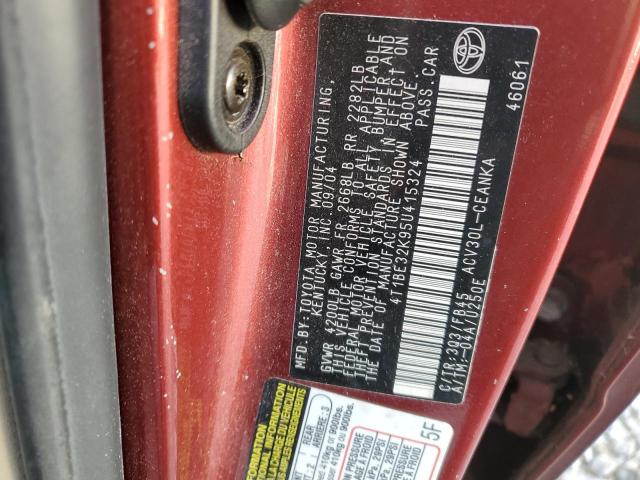 4T1BE32K95U415324 - 2005 TOYOTA CAMRY LE BURGUNDY photo 12