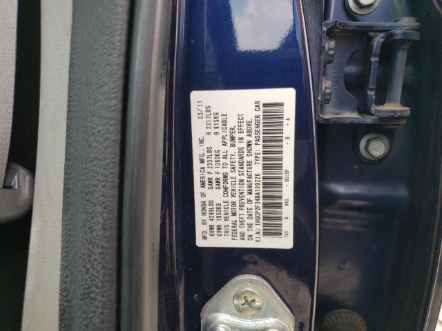 1HGCP2F34BA109226 - 2011 HONDA ACCORD LX BLUE photo 12