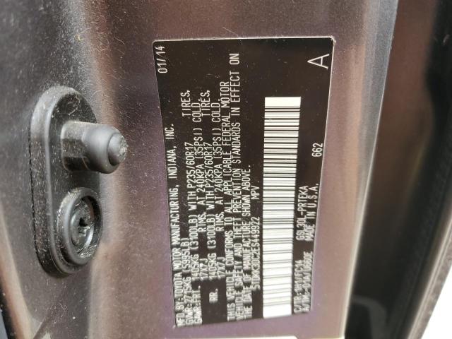 5TDKK3DC2ES449922 - 2014 TOYOTA SIENNA LE CHARCOAL photo 14