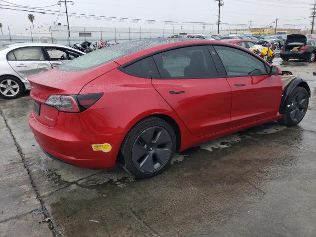 5YJ3E1EB1NF273763 - 2022 TESLA MODEL 3 红色 照片 3