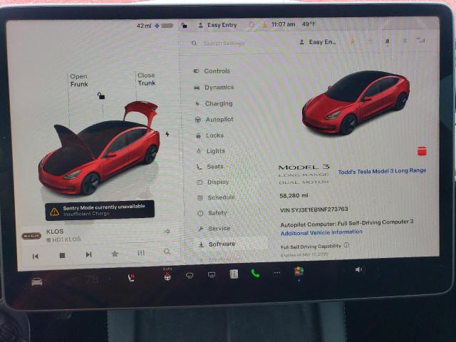 5YJ3E1EB1NF273763 - 2022 TESLA MODEL 3 红色 照片 9
