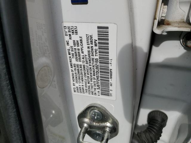 5J6TF2H57DL002155 - 2013 HONDA CROSSTOUR EXL თეთრი ფოტო 13