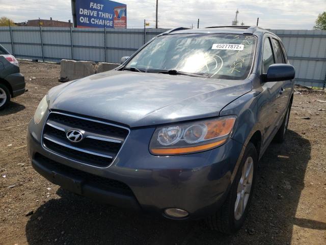 5NMSH13E49H232659 - 2009 HYUNDAI SANTA FE SE BLUE photo 2