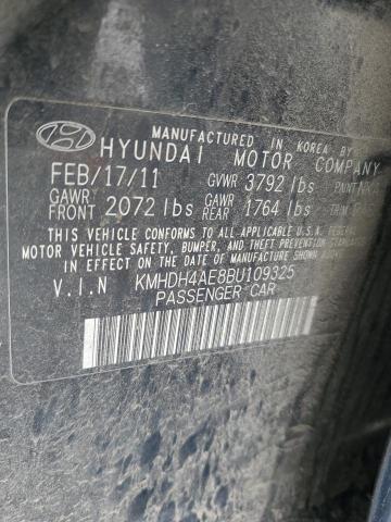 KMHDH4AE8BU109325 - 2011 HYUNDAI ELANTRA GLS BLACK photo 12