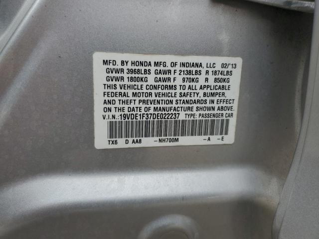 19VDE1F37DE022237 - 2013 ACURA ILX 20 SILVER photo 12