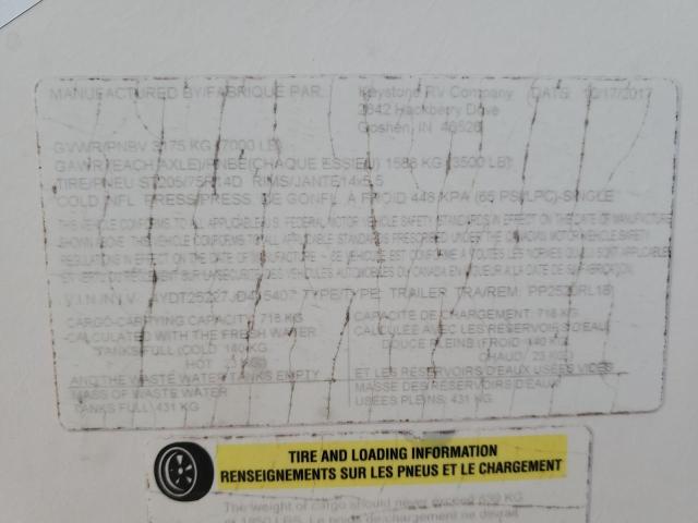 4YDT25227JD415407 - 2018 KEYSTONE PASSPORT GRAY photo 10