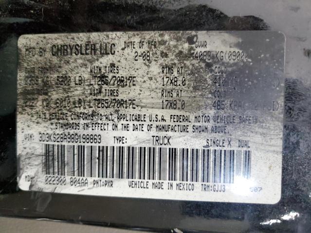 3D3KS28A98G198863 - 2008 DODGE RAM 2500 ST Qara foto 12