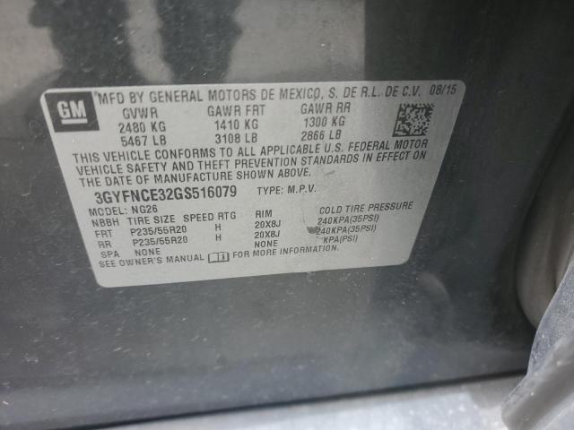 3GYFNCE32GS516079 - 2016 CADILLAC SRX PERFORMANCE COLLECTION Сұр фото 14