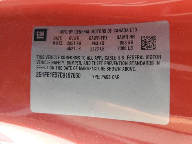 2G1FE1E37C9167060 - 2012 CHEVROLET CAMARO LS RED photo 12