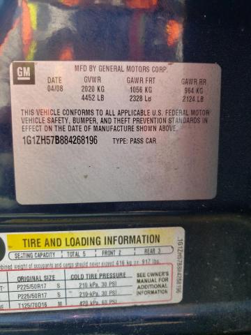 1G1ZH57B884268196 - 2008 CHEVROLET MALIBU 1LT BLUE photo 12