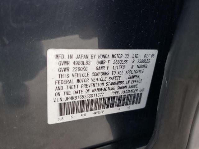 JH4KB16525C011677 - 2005 ACURA RL GRAY photo 12