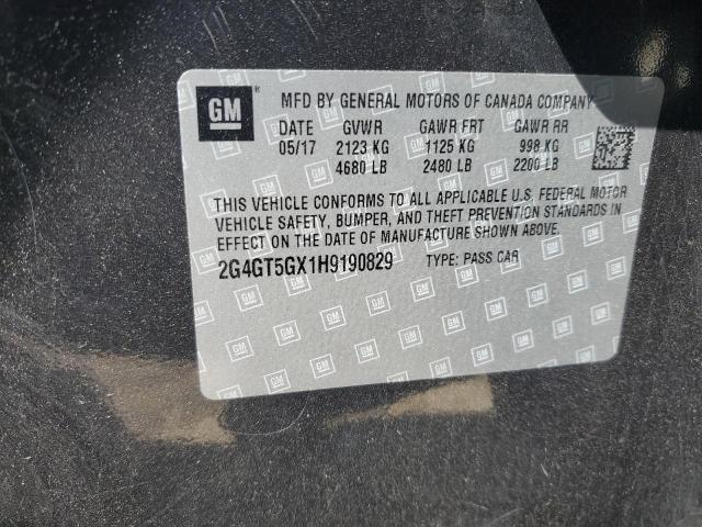 2G4GT5GX1H9190829 - 2017 BUICK REGAL GS Қара фото 12