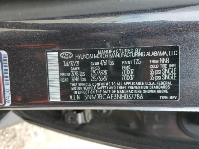 5NMJBCAE3NH037786 - 2022 HYUNDAI TUCSON SEL CHARCOAL photo 13