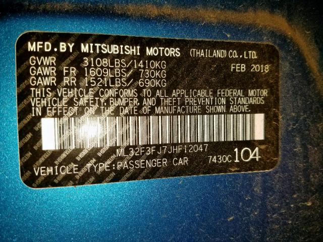 ML32F3FJ7JHF12047 - 2018 MITSUBISHI MIRAGE G4 ES  foto 10