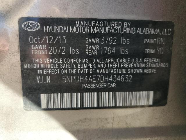 5NPDH4AE7DH434632 - 2013 HYUNDAI ELANTRA GLS GOLD photo 12