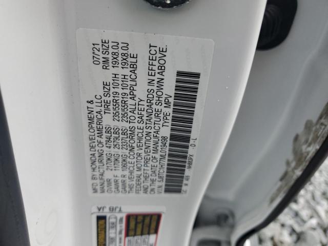 5J8TC1H77ML019498 - 2021 ACURA RDX ADVANCE WHITE photo 13