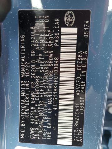 4T1G11AK4PU103048 - 2023 TOYOTA CAMRY SE NIGHT SHADE BLUE photo 12