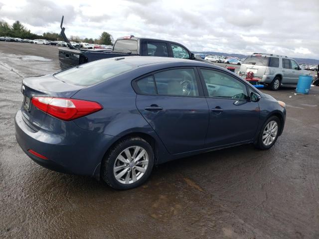 KNAFX4A69E5219658 - 2014 KIA FORTE LX BLUE photo 3