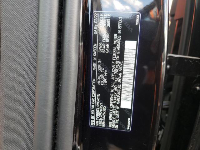 YV4H60CL4N1841115 - 2022 VOLVO XC90 T8 RECHARGE INSCRIPTION BLACK photo 12