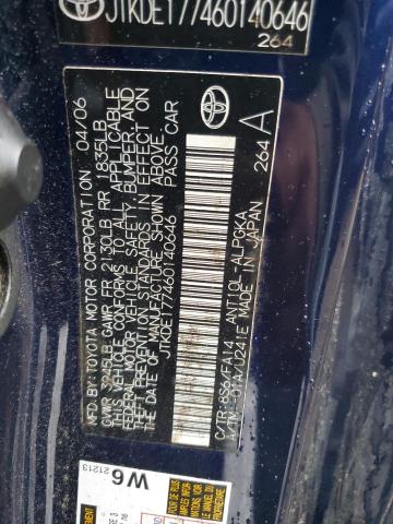 JTKDE177460140646 - 2006 TOYOTA SCION TC 蓝色 照片 12