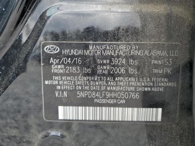 5NPD84LF9HH050766 - 2017 HYUNDAI ELANTRA SE BLACK photo 12