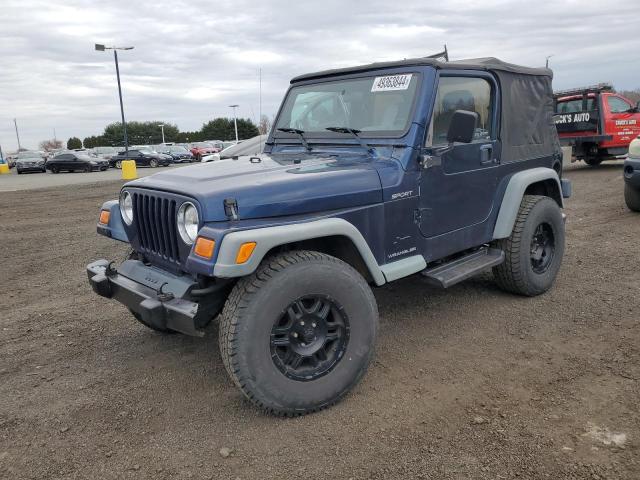 1J4FA49S73P312390 - 2003 JEEP WRANGLER SPORT BLUE photo 1