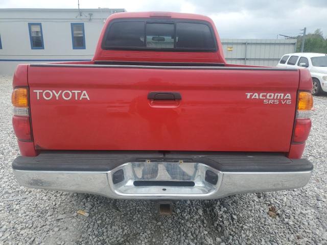 5TEHN72N22Z895385 - 2002 TOYOTA TACOMA DOUBLE CAB RED photo 6