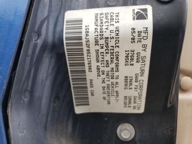 1G8AJ52F05Z176902 - 2005 SATURN ION LEVEL 2 蓝色 照片 12